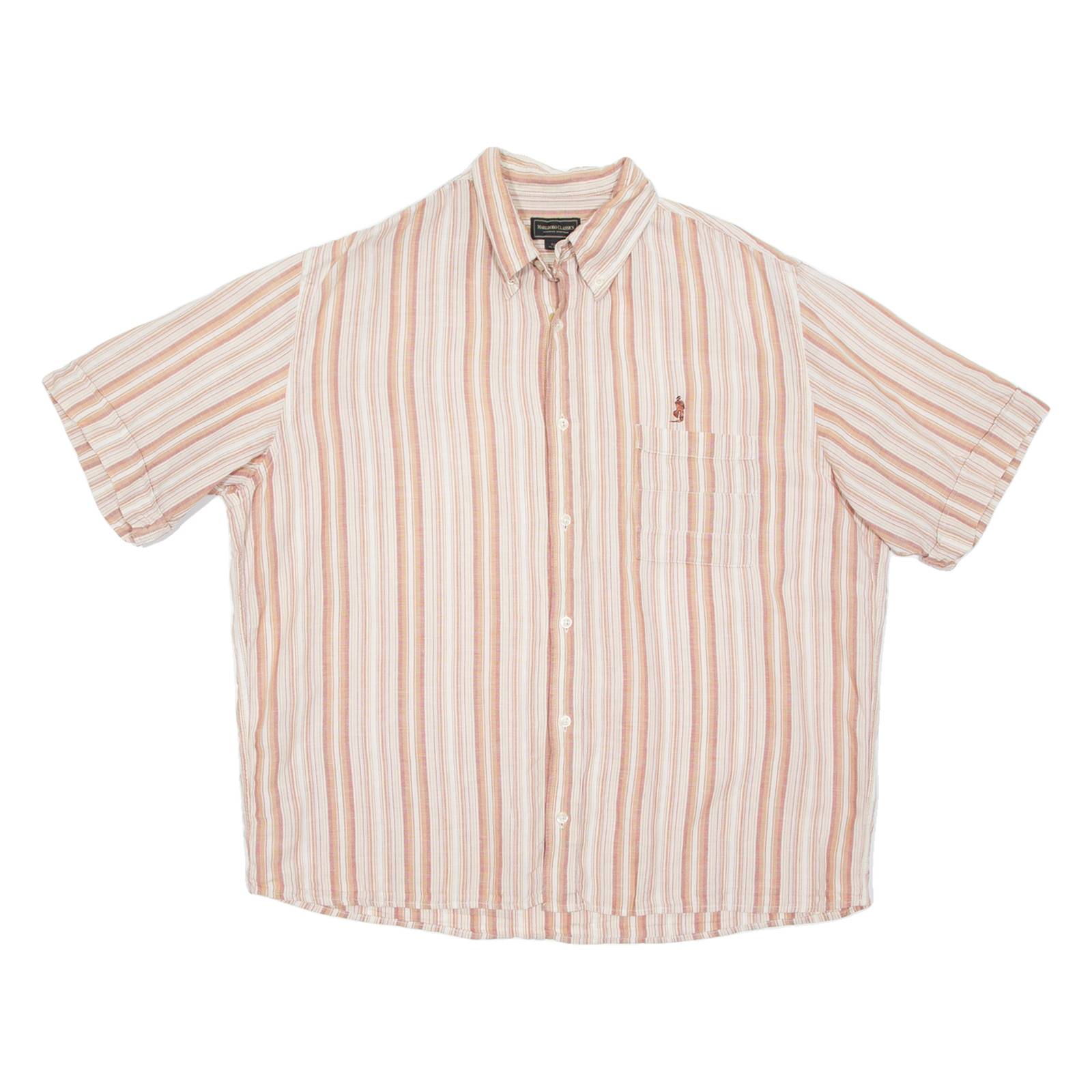 Mens Shirt Pink Striped XL