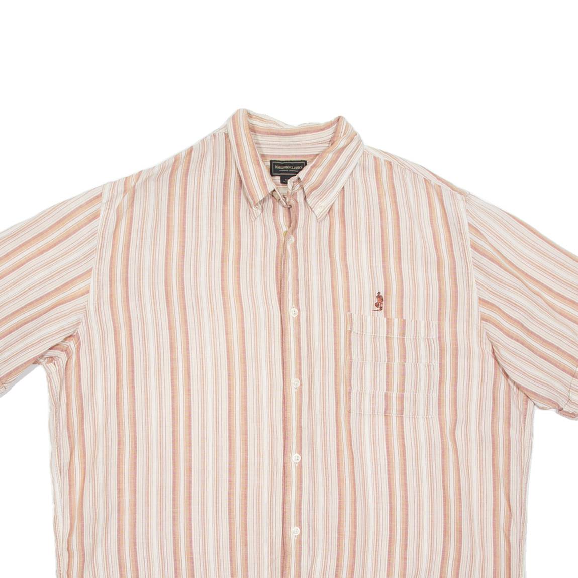 Mens Shirt Pink Striped XL