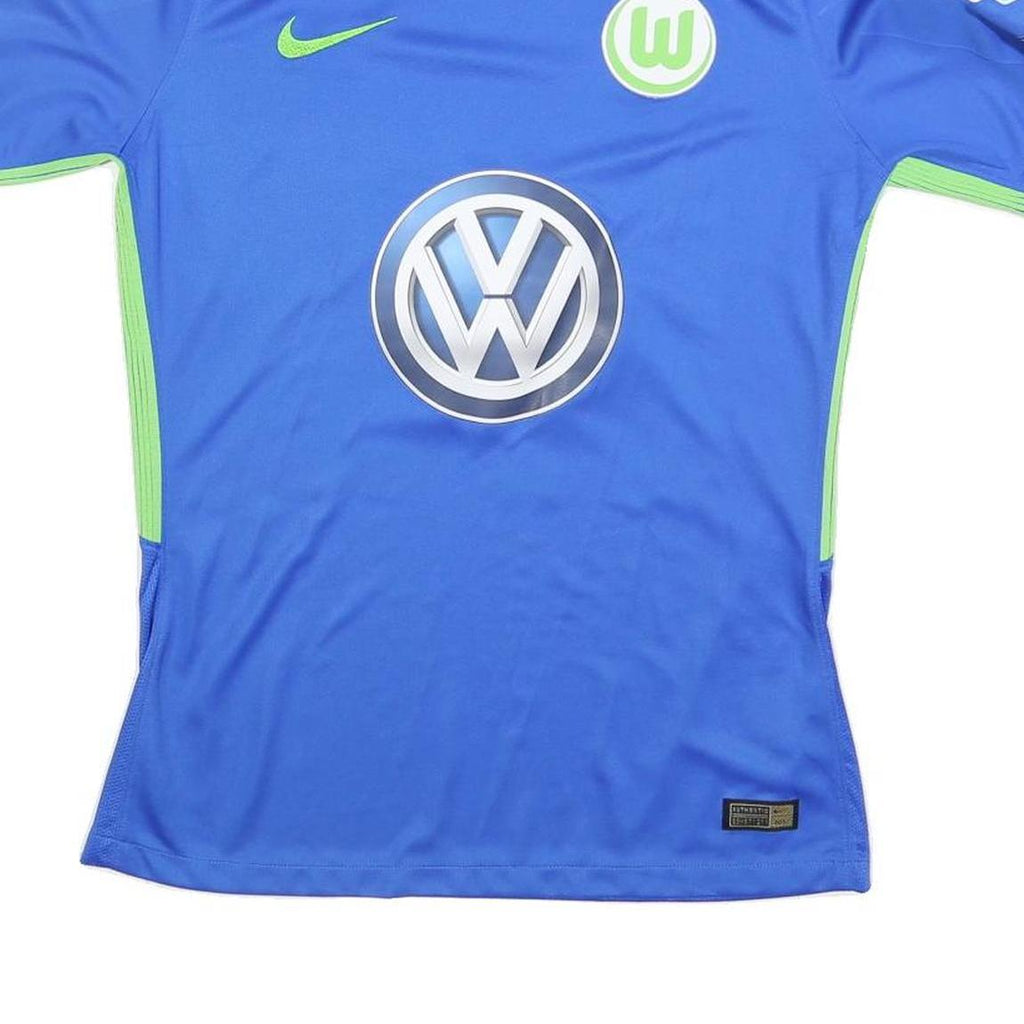 NIKE Signed Mens Blue & Green Football Shirt M Short Sleeve Dickenmann 21