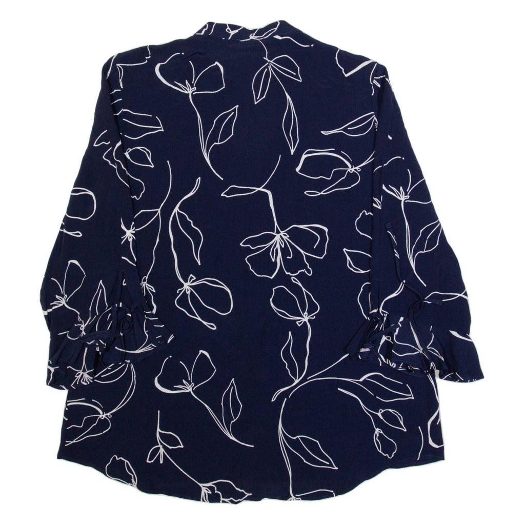 PHASE EIGHT Womens Printed Blouse Blue Long Sleeve Floral UK 12