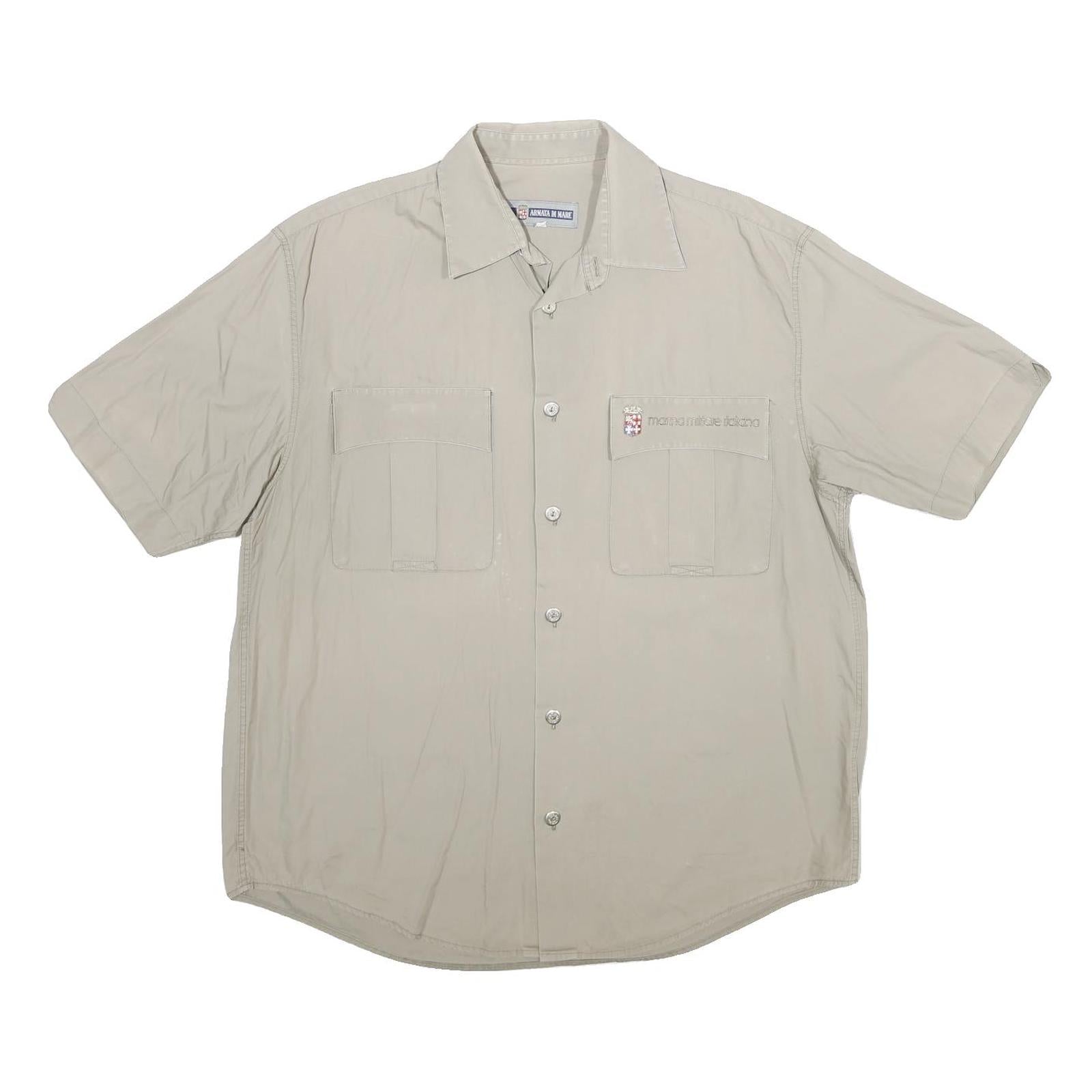 ARAMATA DI MARE Mens Beige Casual Shirt L Cotton Blend Button Pocket