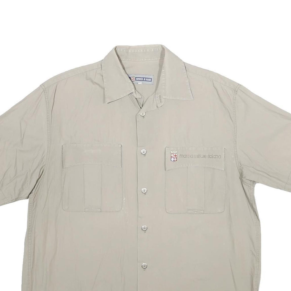ARAMATA DI MARE Mens Beige Casual Shirt L Cotton Blend Button Pocket