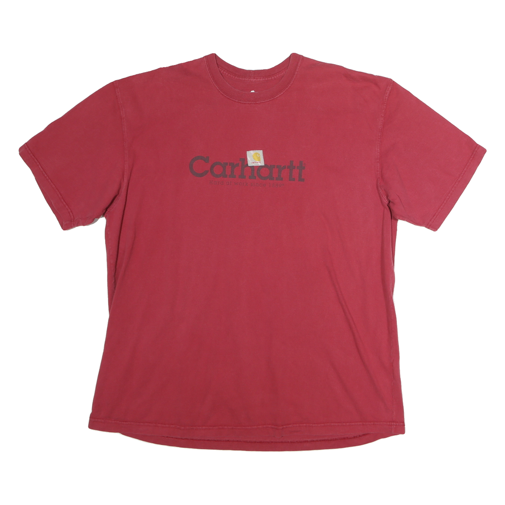 CARHARTT Mens Red Graphic T-Shirt XL Short Sleeve Crew Neck Casual Wear