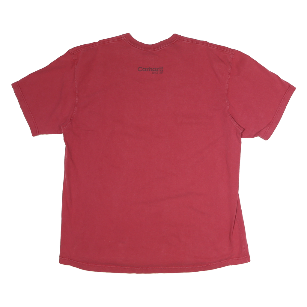 CARHARTT Mens Red Graphic T-Shirt XL Short Sleeve Crew Neck Casual Wear