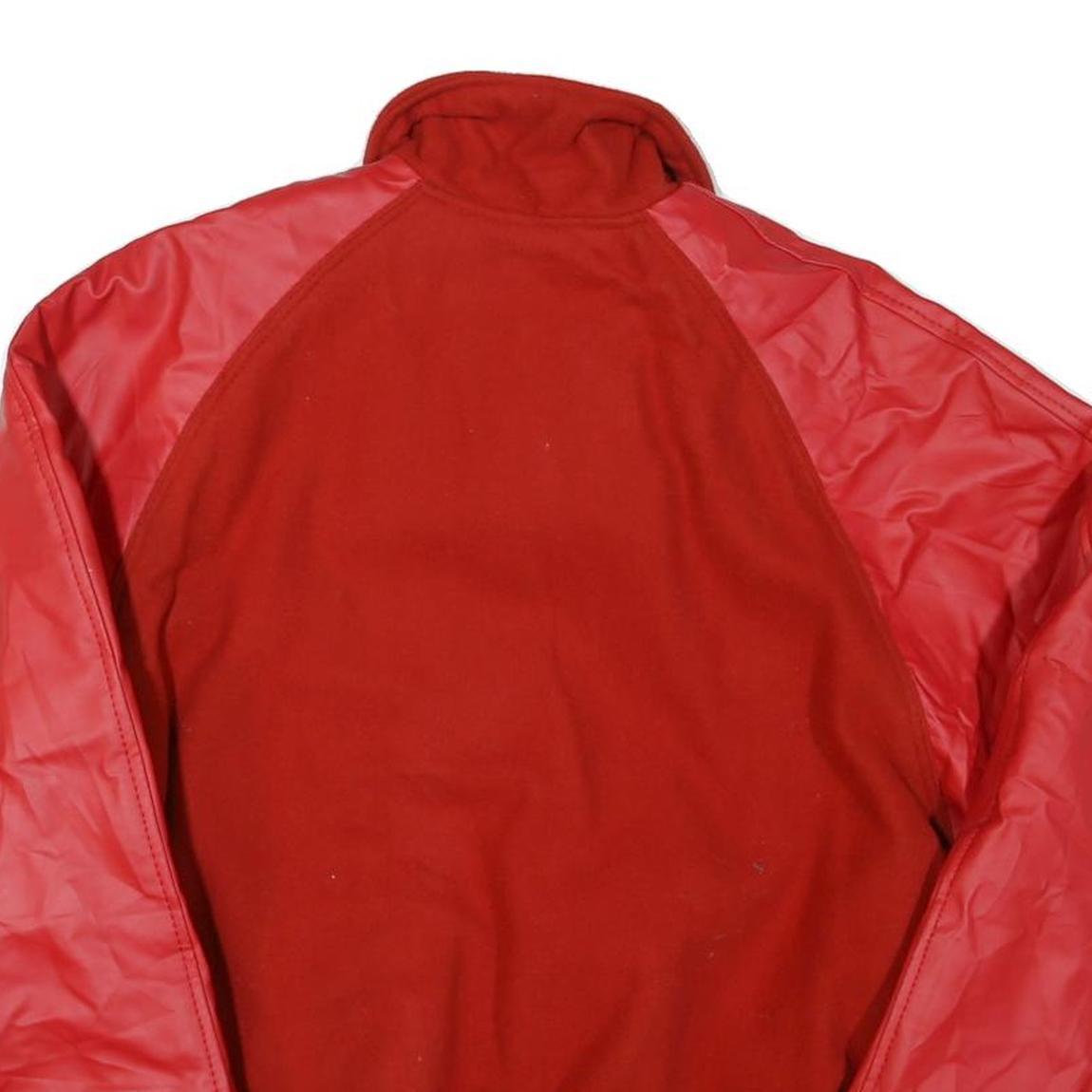 CENTEX Mens Red Wool Varsity Jacket L Button Plain Classic Fit Retro Style