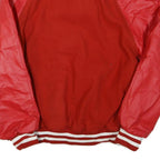 CENTEX Mens Red Wool Varsity Jacket L Button Plain Classic Fit Retro Style