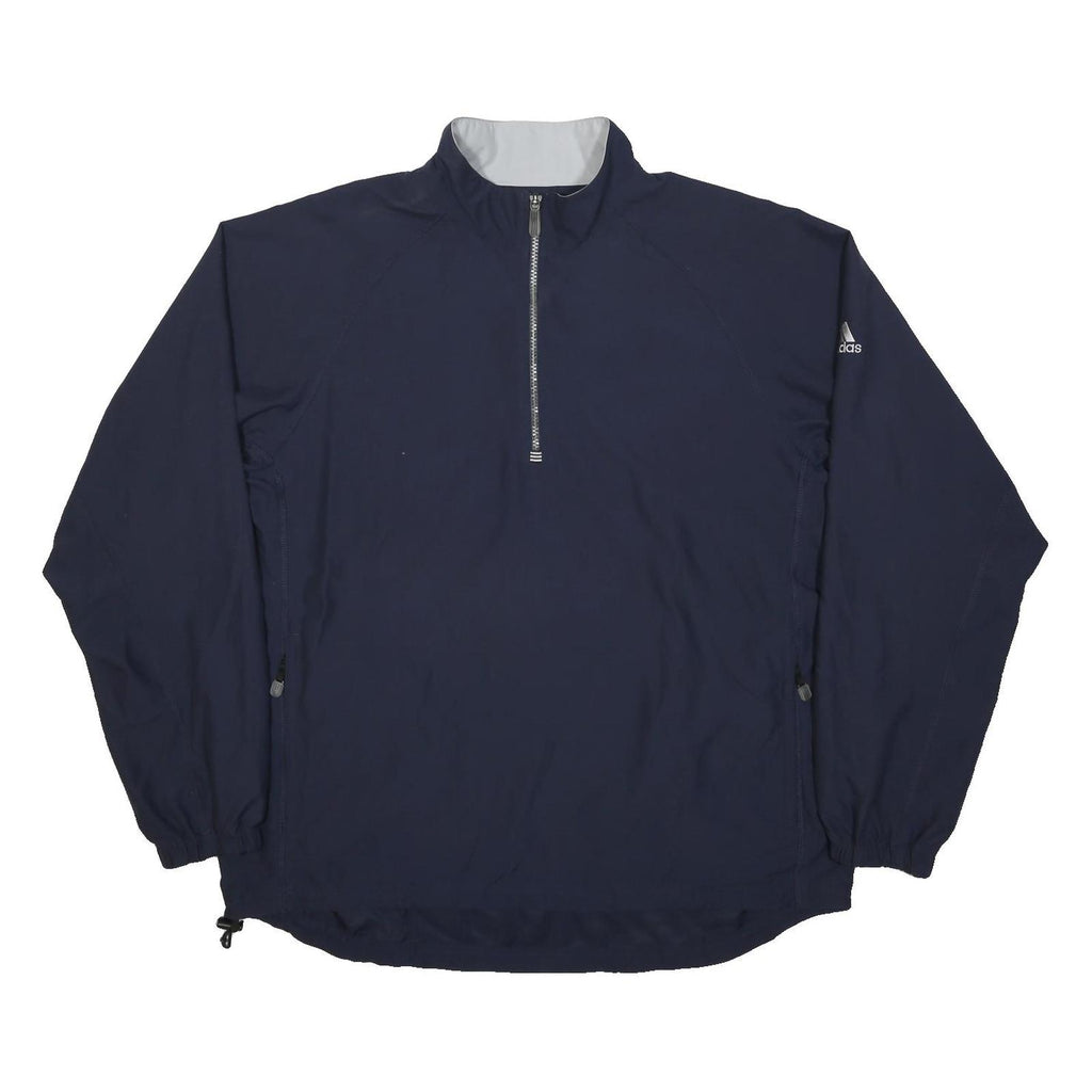 ADIDAS Mens Navy Blue Athletic Jacket M Polyester Zip Plain Casual Sportswear