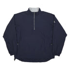 ADIDAS Mens Navy Blue Athletic Jacket M Polyester Zip Plain Casual Sportswear