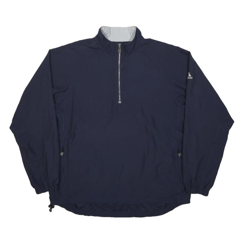 ADIDAS Mens Navy Blue Athletic Jacket M Polyester Zip Plain Casual Sportswear
