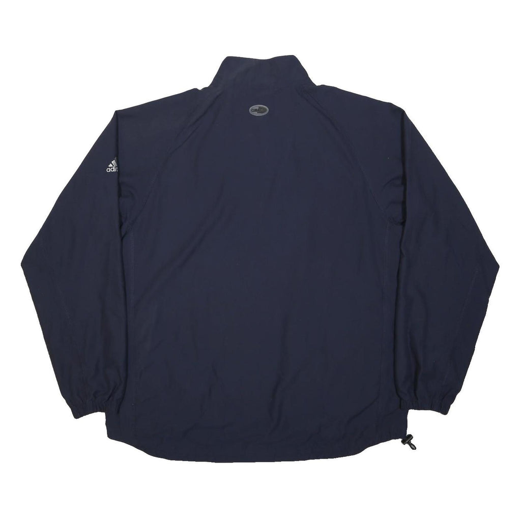 ADIDAS Mens Navy Blue Athletic Jacket M Polyester Zip Plain Casual Sportswear