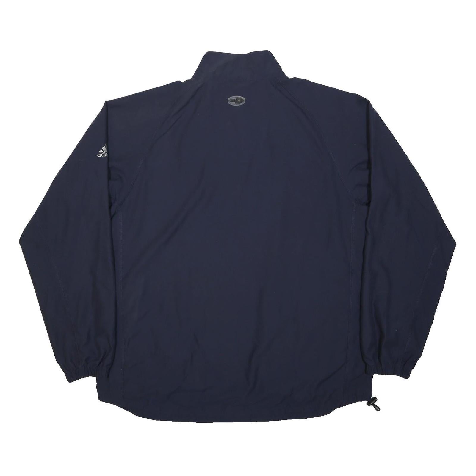 ADIDAS Mens Navy Blue Athletic Jacket M Polyester Zip Plain Casual Sportswear