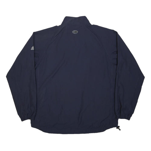 ADIDAS Mens Navy Blue Athletic Jacket M Polyester Zip Plain Casual Sportswear