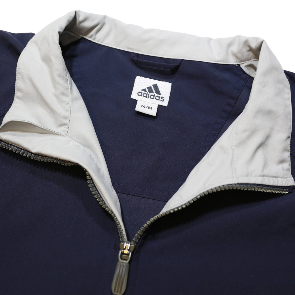 ADIDAS Mens Navy Blue Athletic Jacket M Polyester Zip Plain Casual Sportswear