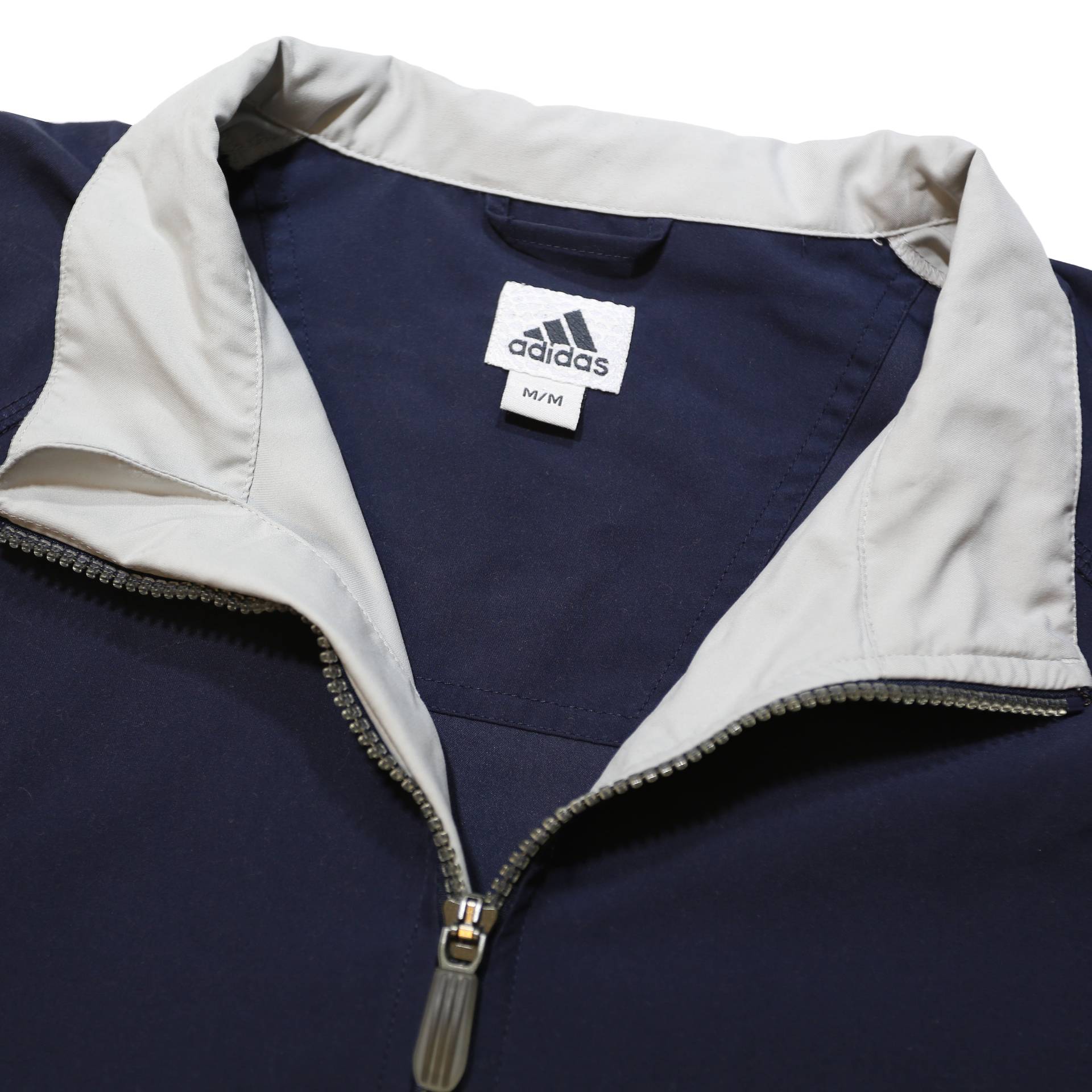ADIDAS Mens Navy Blue Athletic Jacket M Polyester Zip Plain Casual Sportswear