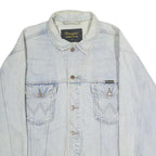 WRANGLER Mens Blue Cotton Denim Jacket 2XL Authentic Western Button Closure