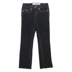 7 FOR ALL MANKIND Womens Cotton Blend Black Regular Fit Straight Leg Trousers
