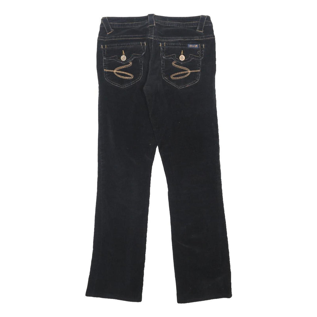 7 FOR ALL MANKIND Womens Cotton Blend Black Regular Fit Straight Leg Trousers