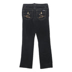 7 FOR ALL MANKIND Womens Cotton Blend Black Regular Fit Straight Leg Trousers