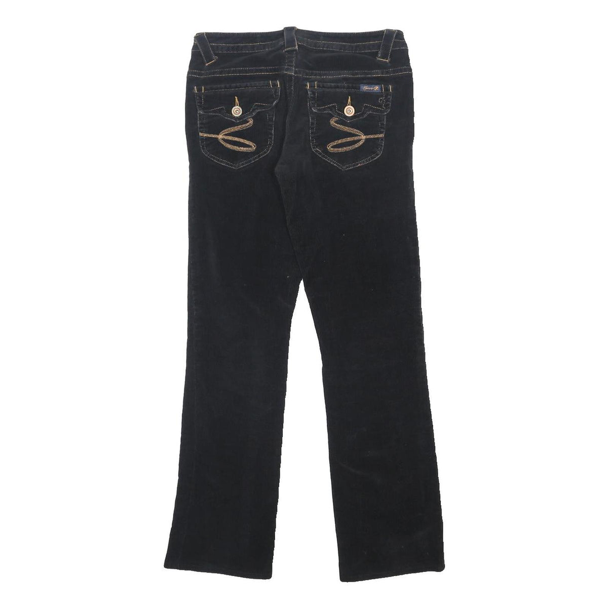 7 FOR ALL MANKIND Womens Cotton Blend Black Regular Fit Straight Leg Trousers