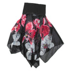 Womens Flare Skirt Black Midi Floral S