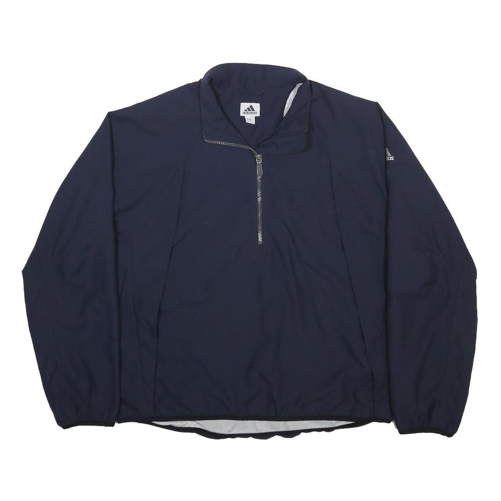 ADIDAS Womens Navy Blue Jacket UK 18 Polyester Sport Lightweight Zip Casual