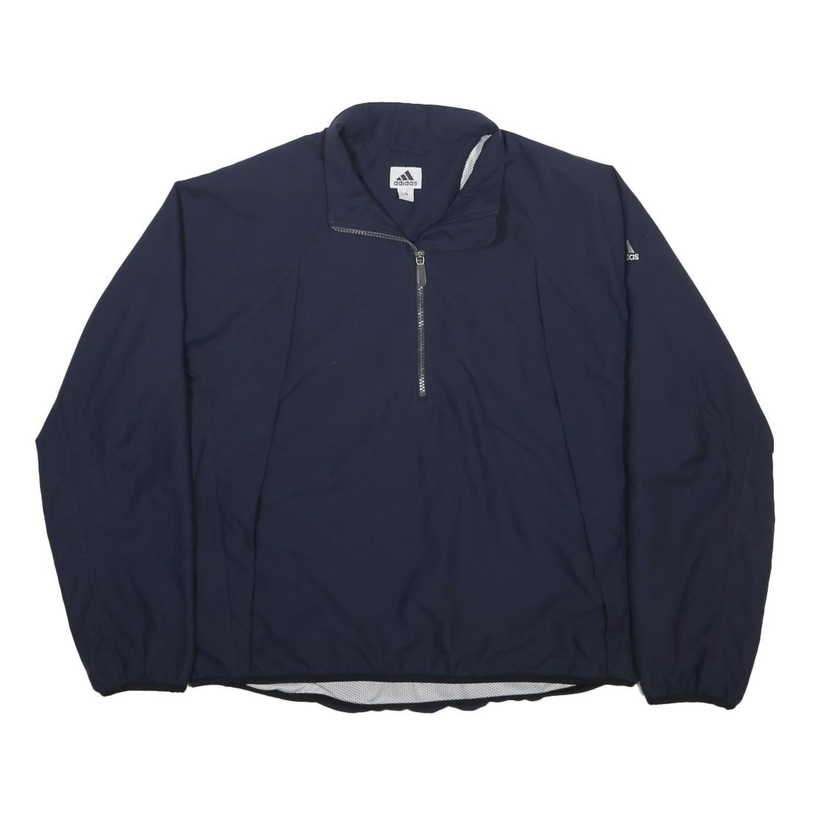 ADIDAS Womens Navy Blue Jacket UK 18 Polyester Sport Lightweight Zip Casual