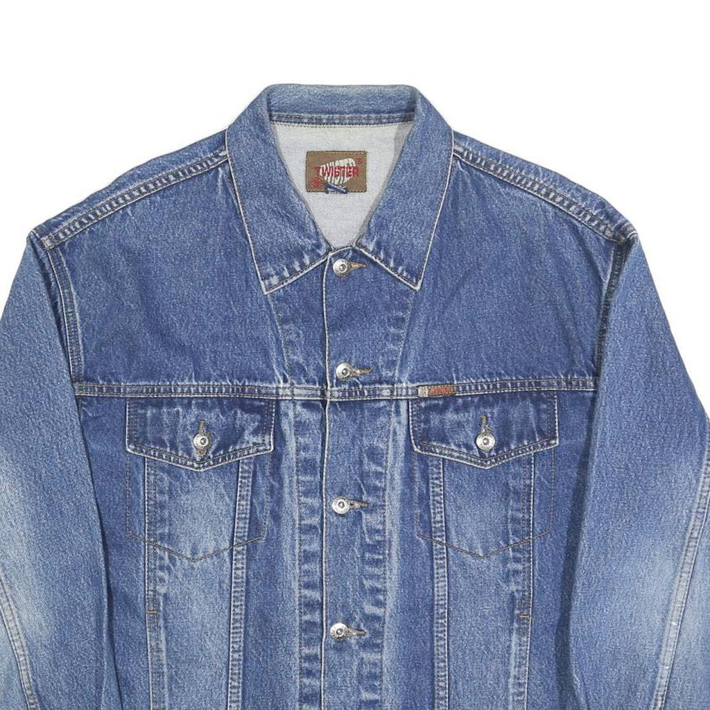 TWISTER Mens Blue Denim Jacket L Cotton Classic Button Closure Casual