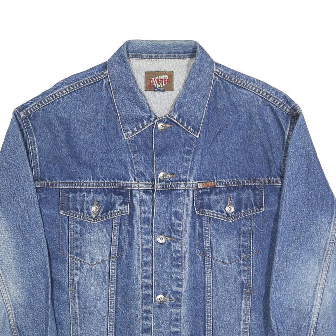 TWISTER Mens Blue Denim Jacket L Cotton Classic Button Closure Casual