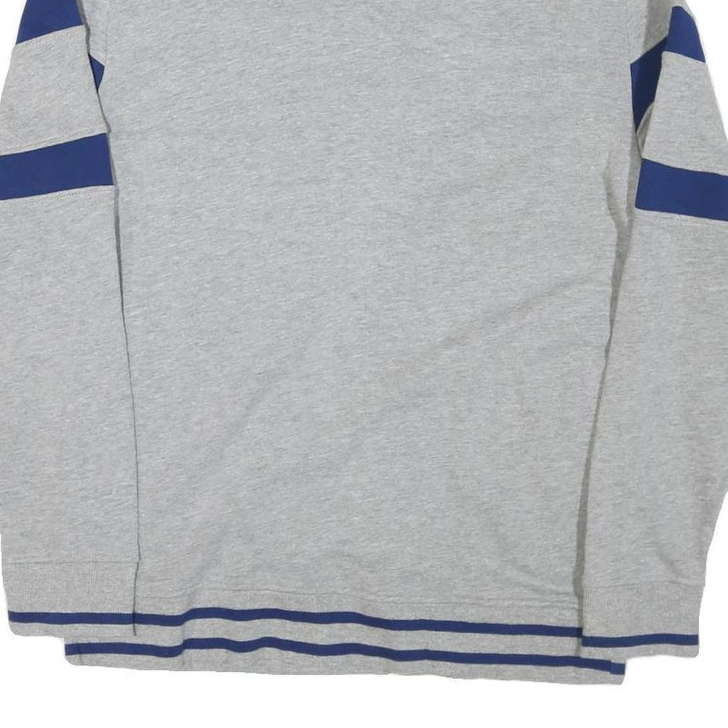 GUESS Mens Grey & Blue Sweatshirt Crew Neck L Cotton Blend Casual Pullover