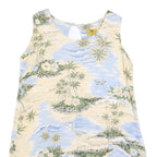 BAHAMA CRUISE Womens Cream & Blue Tropical Print Day Cotton Blend Dress XL