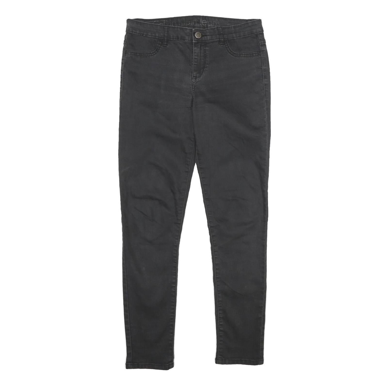 CALVIN KLEIN JEANS Womens Jeans Black Slim Skinny Denim W29 L31 Stylish Zip