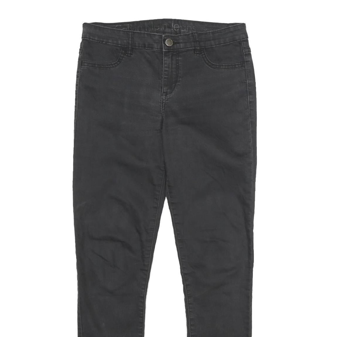 CALVIN KLEIN JEANS Womens Jeans Black Slim Skinny Denim W29 L31 Stylish Zip