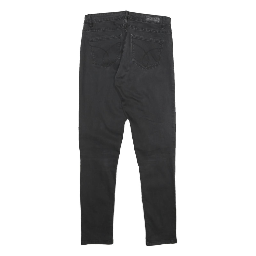 CALVIN KLEIN JEANS Womens Jeans Black Slim Skinny Denim W29 L31 Stylish Zip