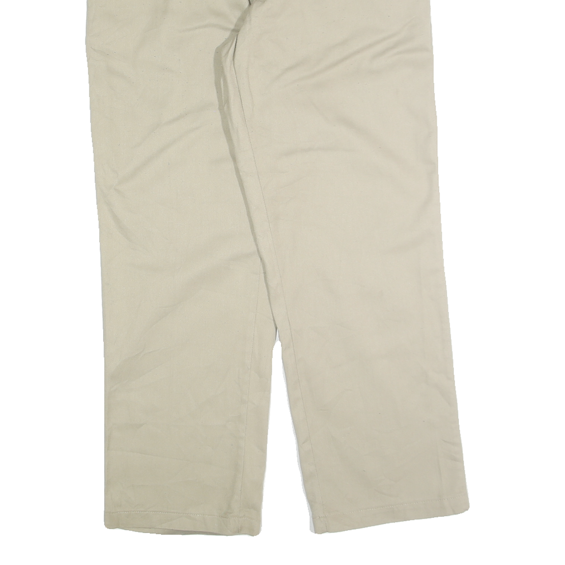 DICKIES Mens Regular Beige Cotton Blend Regular Fit Straight Leg Trousers W36