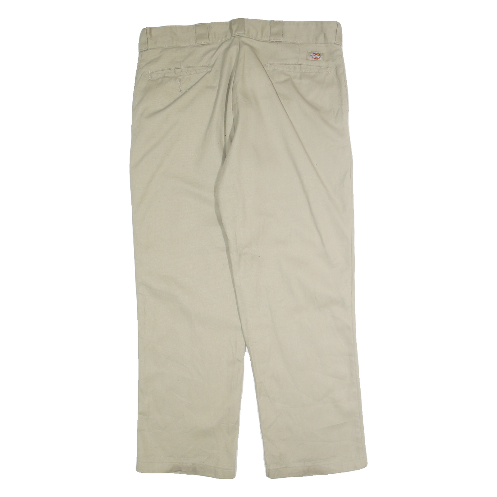 DICKIES Mens Regular Beige Cotton Blend Regular Fit Straight Leg Trousers W36