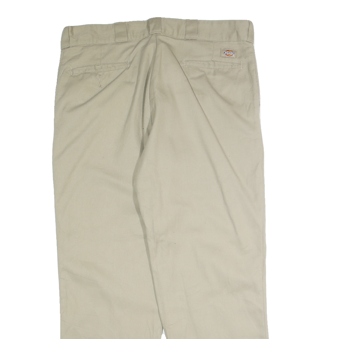 DICKIES Mens Regular Beige Cotton Blend Regular Fit Straight Leg Trousers W36