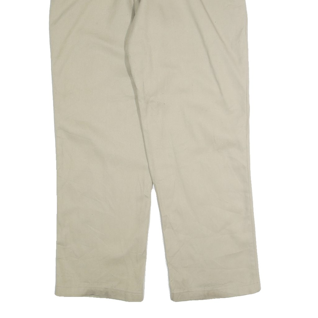 DICKIES Mens Regular Beige Cotton Blend Regular Fit Straight Leg Trousers W36