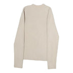 LEVI'S Womens Cream Pullover Plain Rib Knit Crew Neck Jumper S Cotton Blend