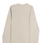 LEVI'S Womens Cream Pullover Plain Rib Knit Crew Neck Jumper S Cotton Blend