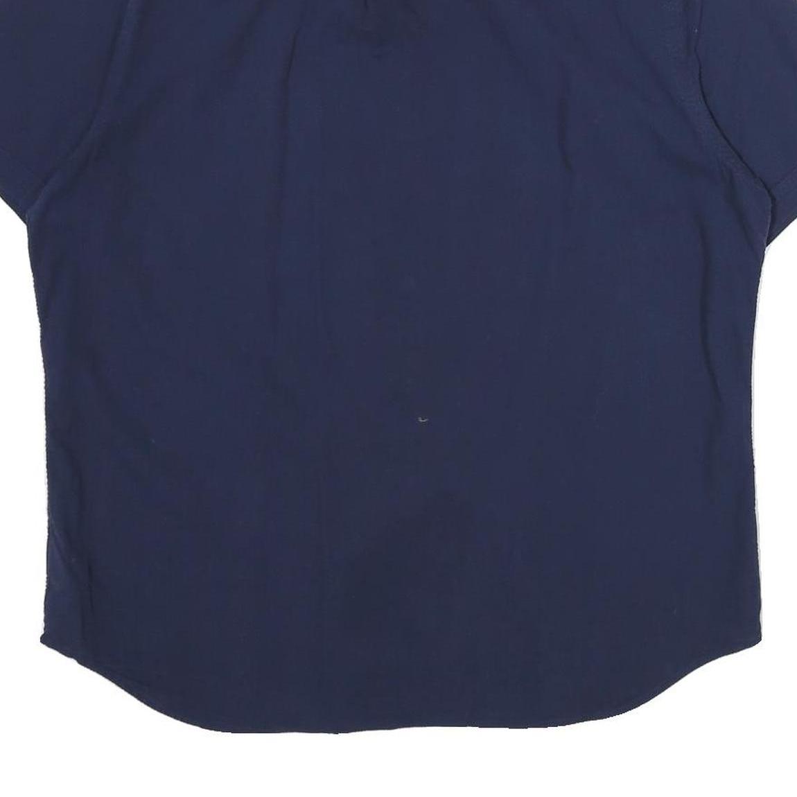 RALPH LAUREN Mens Navy Blue Shirt L Classic Cotton Button Short Sleeve