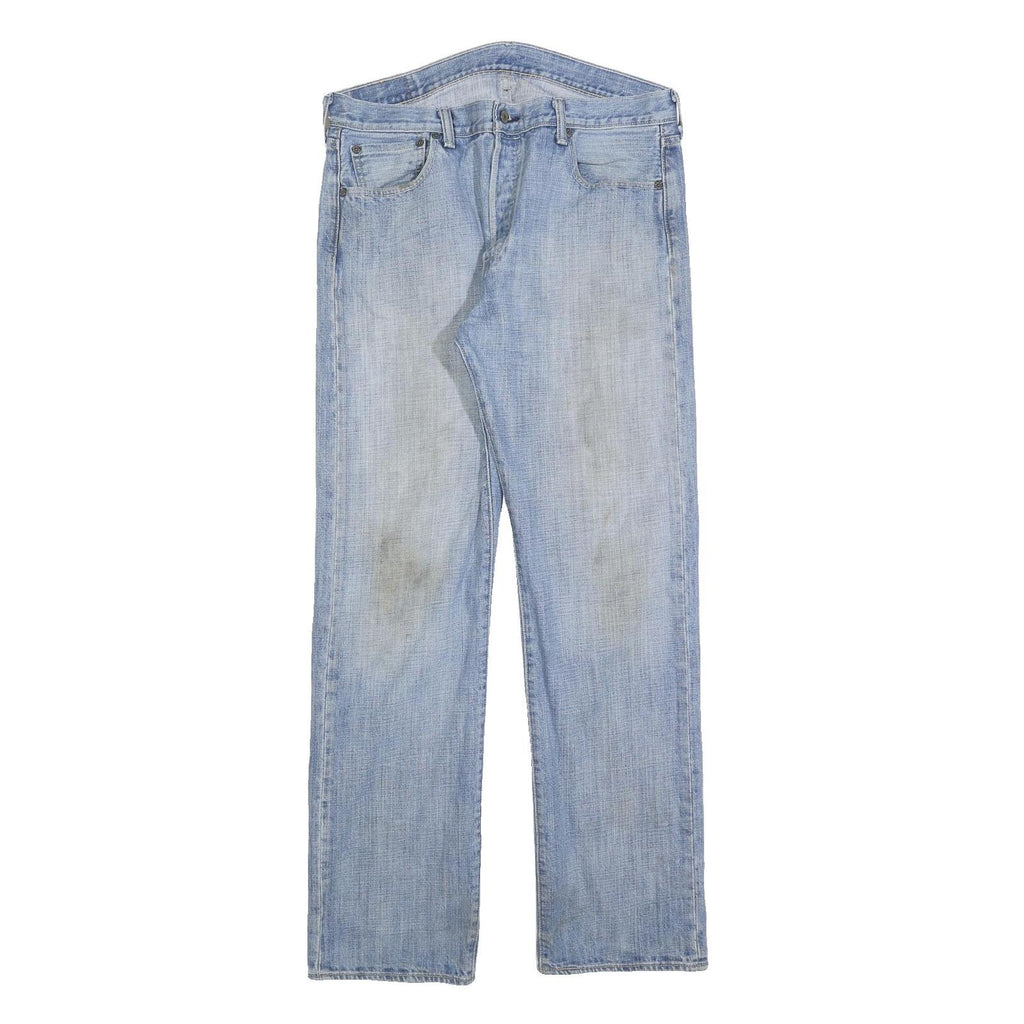 LEVI'S 501 Mens Jeans Blue Regular Straight Denim Light W34 L32 Classic Button