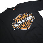 HARLEY DAVIDSON Mens Black Crew Neck Sweatshirt Logo Graphic Cotton Blend S