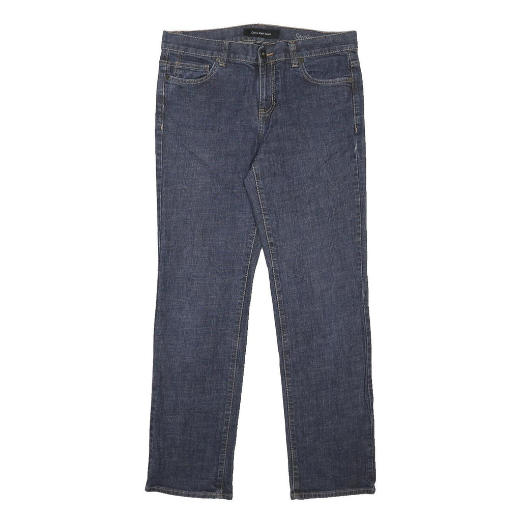 CALVIN KLEIN JEANS Womens Blue Regular Straight Denim Medium W33 L31 Cotton