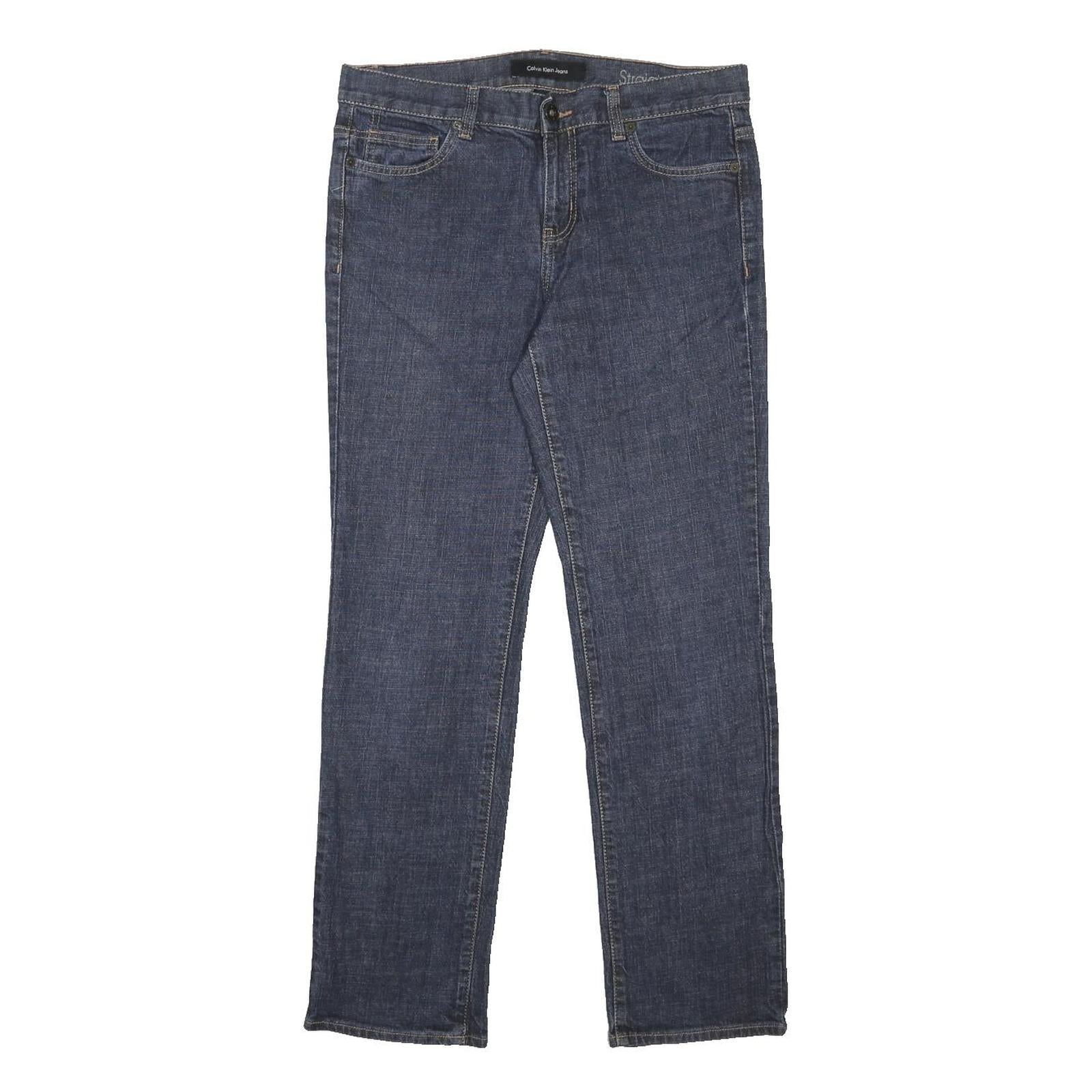 CALVIN KLEIN JEANS Womens Blue Regular Straight Denim Medium W33 L31 Cotton