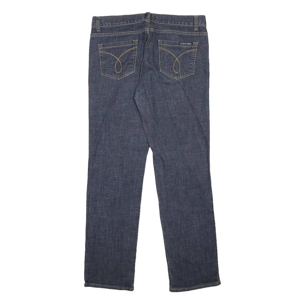 CALVIN KLEIN JEANS Womens Blue Regular Straight Denim Medium W33 L31 Cotton