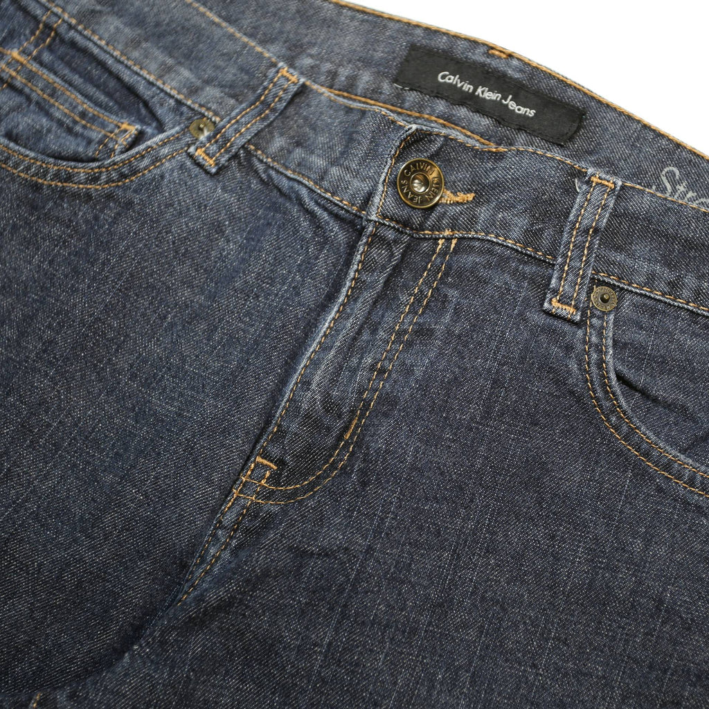 CALVIN KLEIN JEANS Womens Blue Regular Straight Denim Medium W33 L31 Cotton