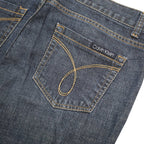 CALVIN KLEIN JEANS Womens Blue Regular Straight Denim Medium W33 L31 Cotton