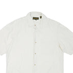 TIMBERLAND Mens White Cotton Blend Shirt L Casual Lightweight Button Up