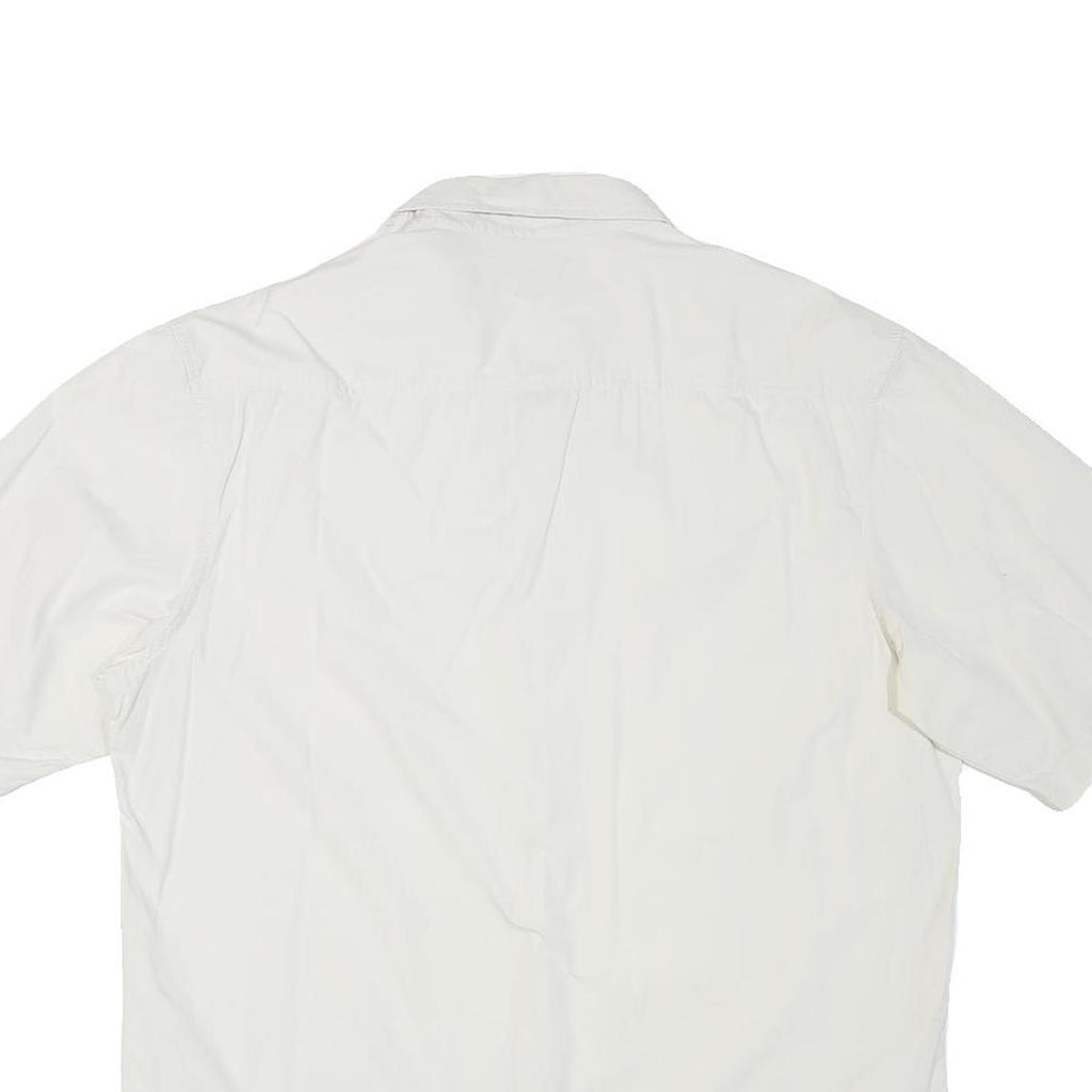 TIMBERLAND Mens White Cotton Blend Shirt L Casual Lightweight Button Up