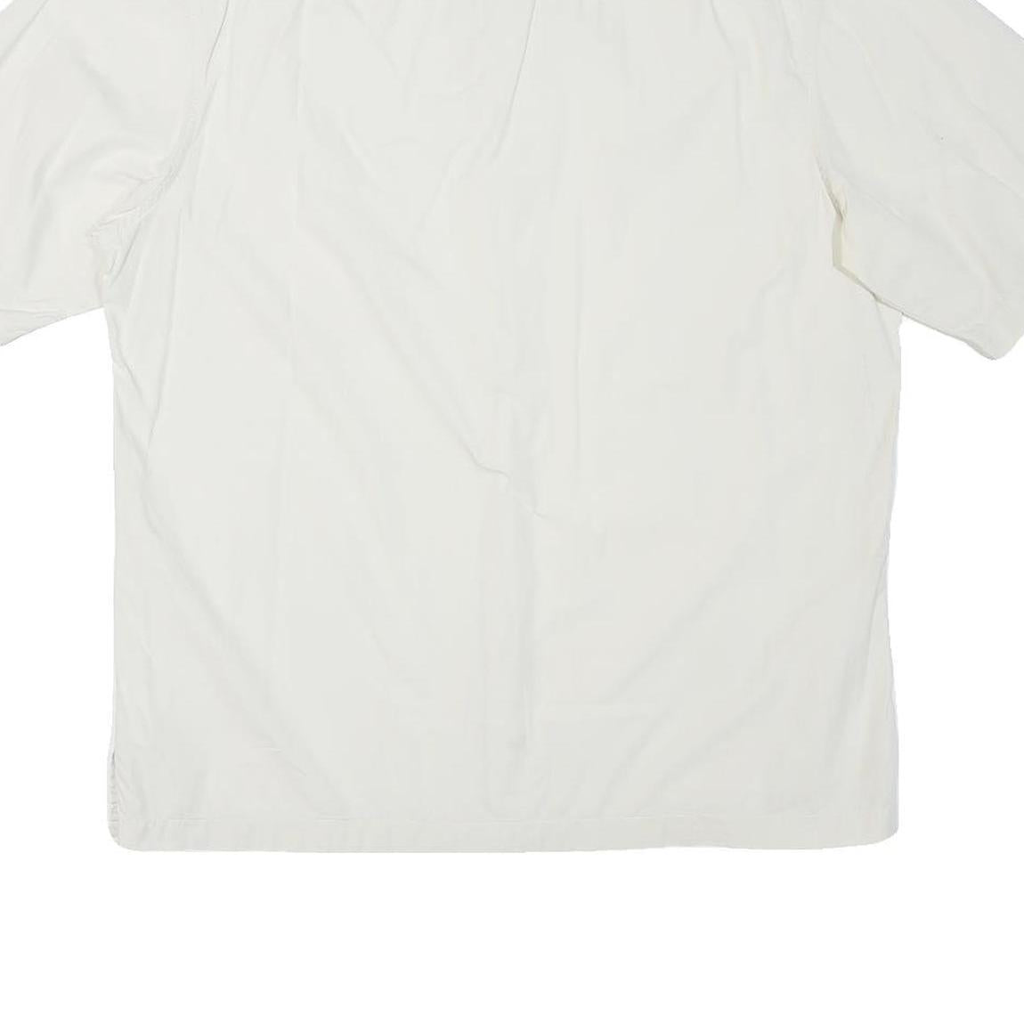 TIMBERLAND Mens White Cotton Blend Shirt L Casual Lightweight Button Up